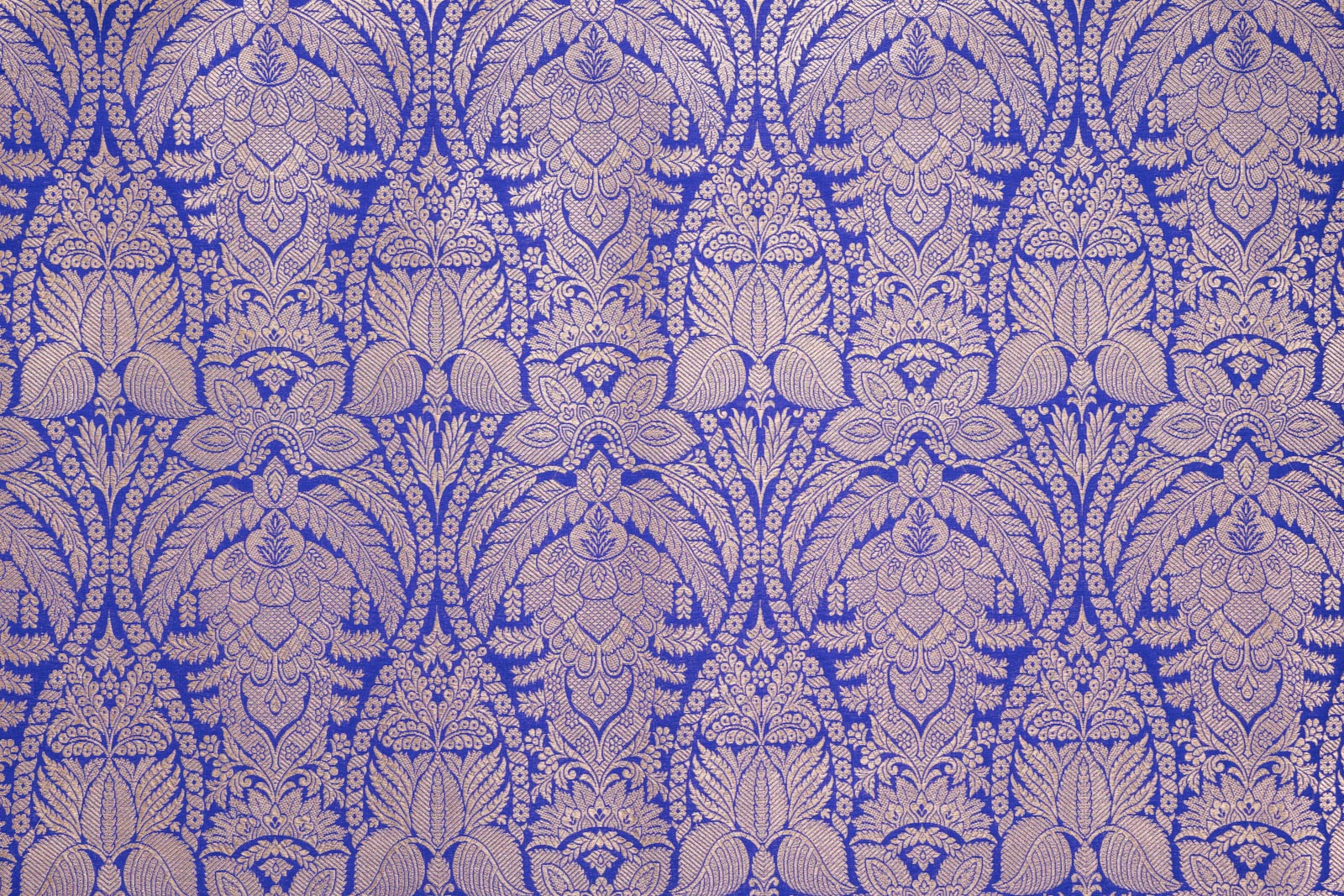 Royal Blue Handwoven Banarasi Silk Fabric
