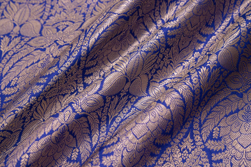 Royal Blue Handwoven Banarasi Silk Fabric
