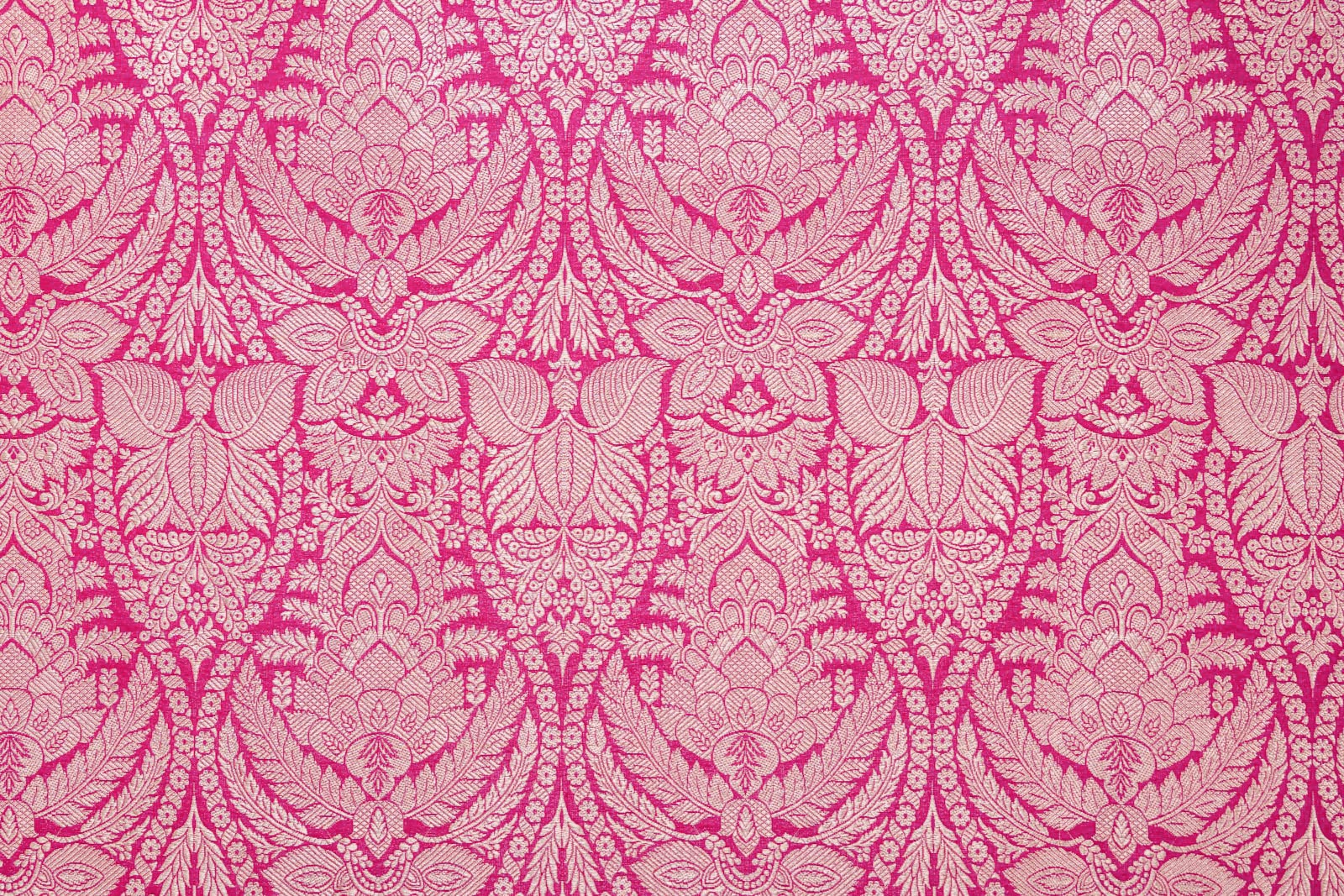 Fuchsia Pink Handwoven Banarasi Silk Fabric