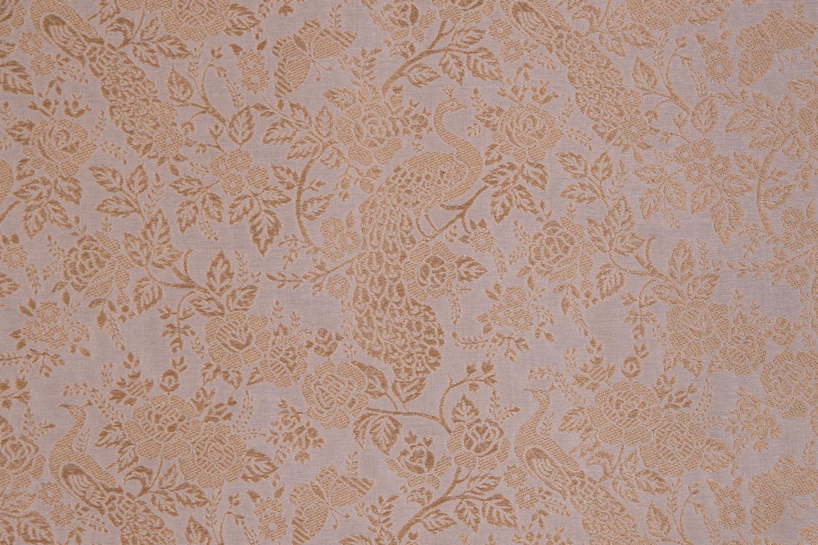 Off-White Handwoven Banarasi Silk Fabric