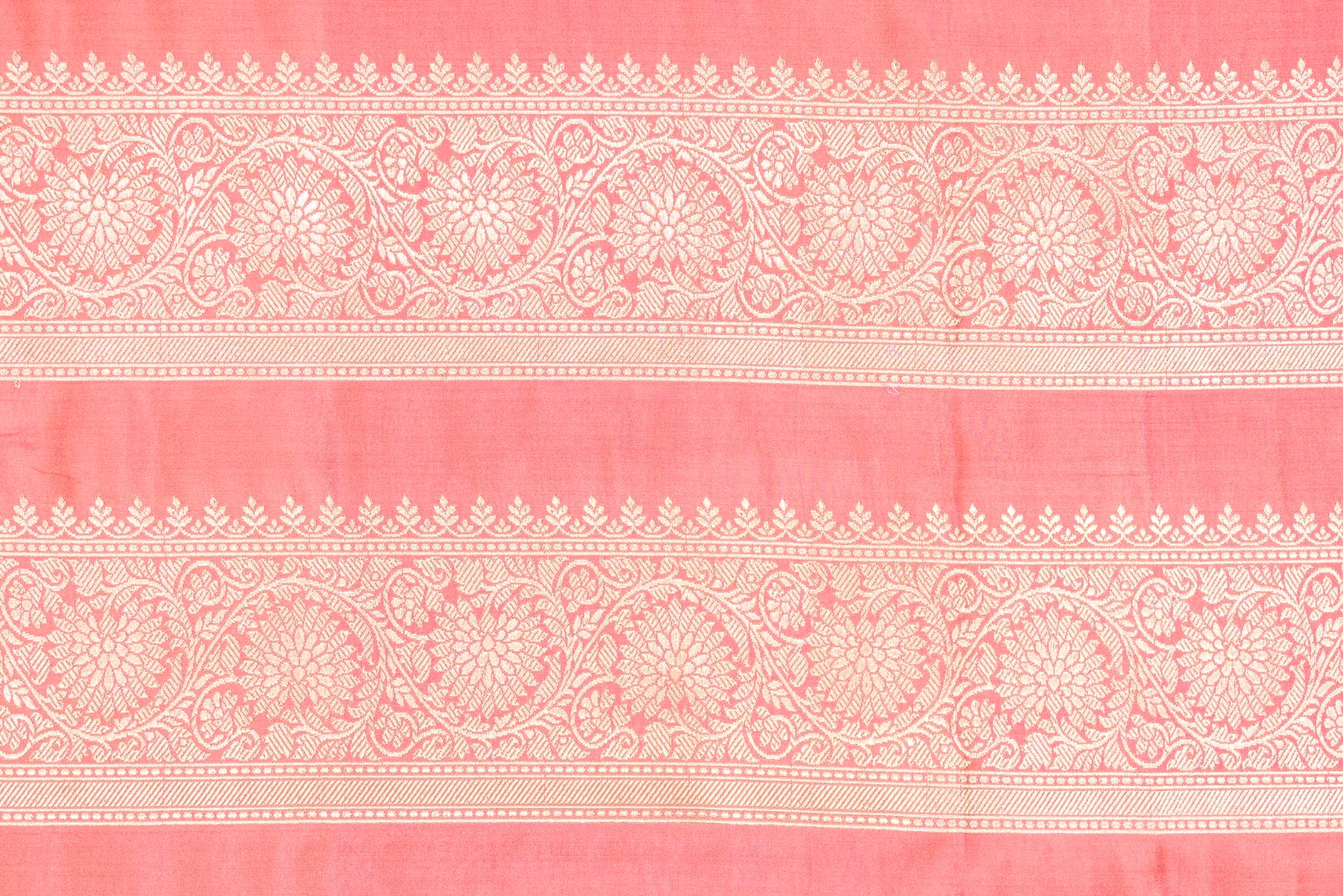 Baby Pink Handwoven Banarasi Silk Fabric