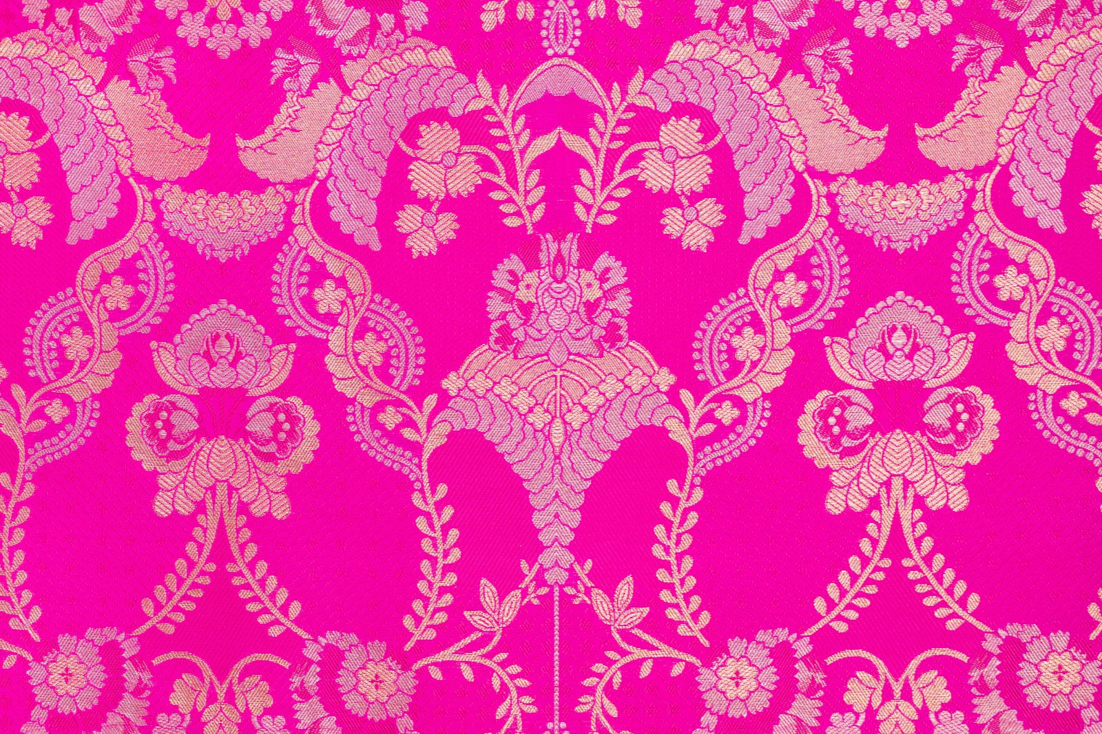 Rani Pink Handwoven Banarasi Silk Fabric