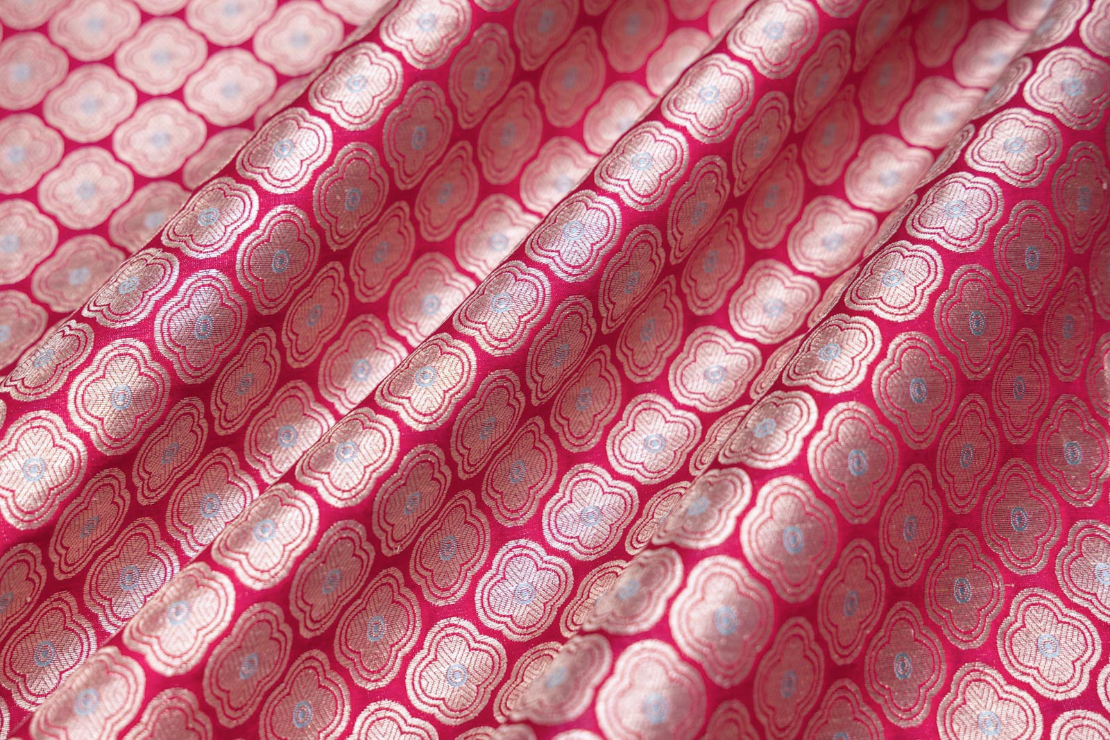 Red Handwoven Banarasi Silk Fabric