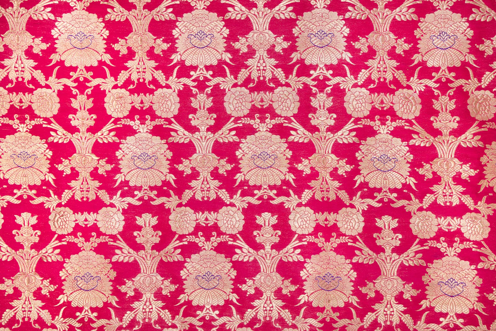 Pink Dual Tone Handwoven Banarasi Brocade Fabric