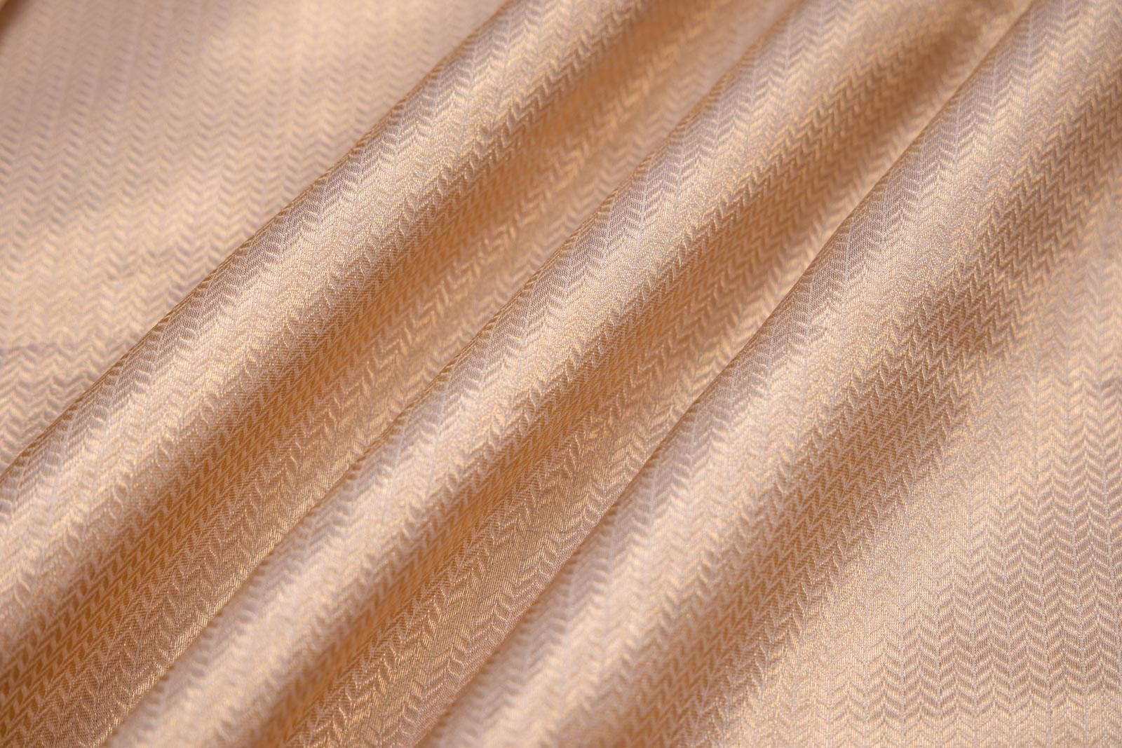 Off-White Gold Handwoven Banarasi Tissue Silk Fabric