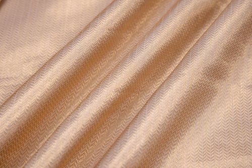 Off-White Gold Handwoven Banarasi Tissue Silk Fabric