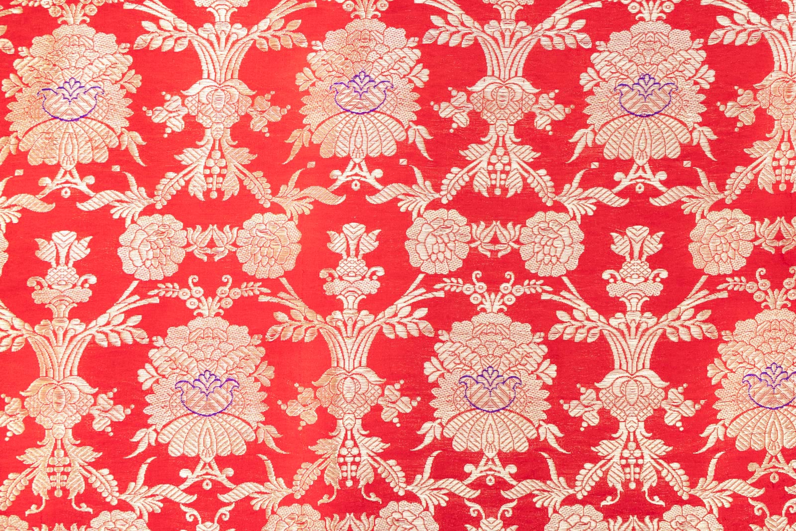 Red Handwoven Banarasi Brocade Fabric
