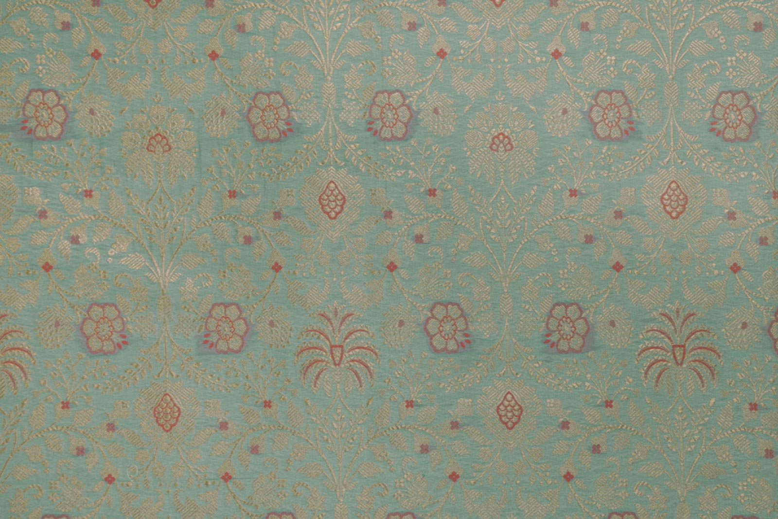 Powder Blue Handwoven Banarasi Brocade Fabric