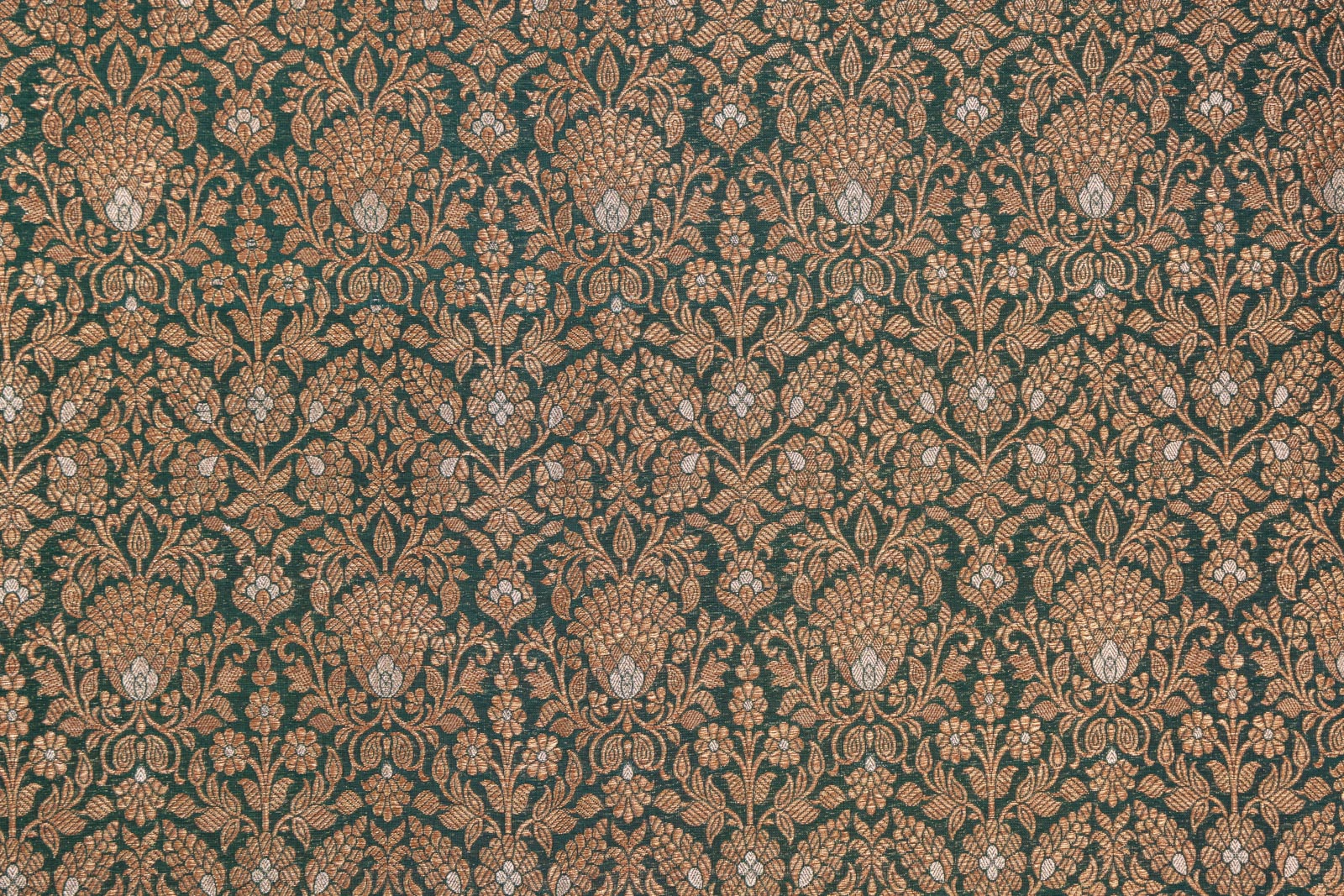 Bottle Green Handwoven Banarasi Brocade Fabric