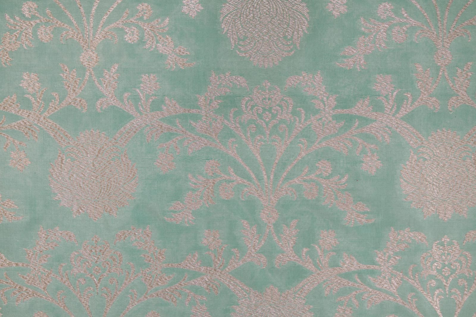Powder Blue Handwoven Banarasi Silk Fabric
