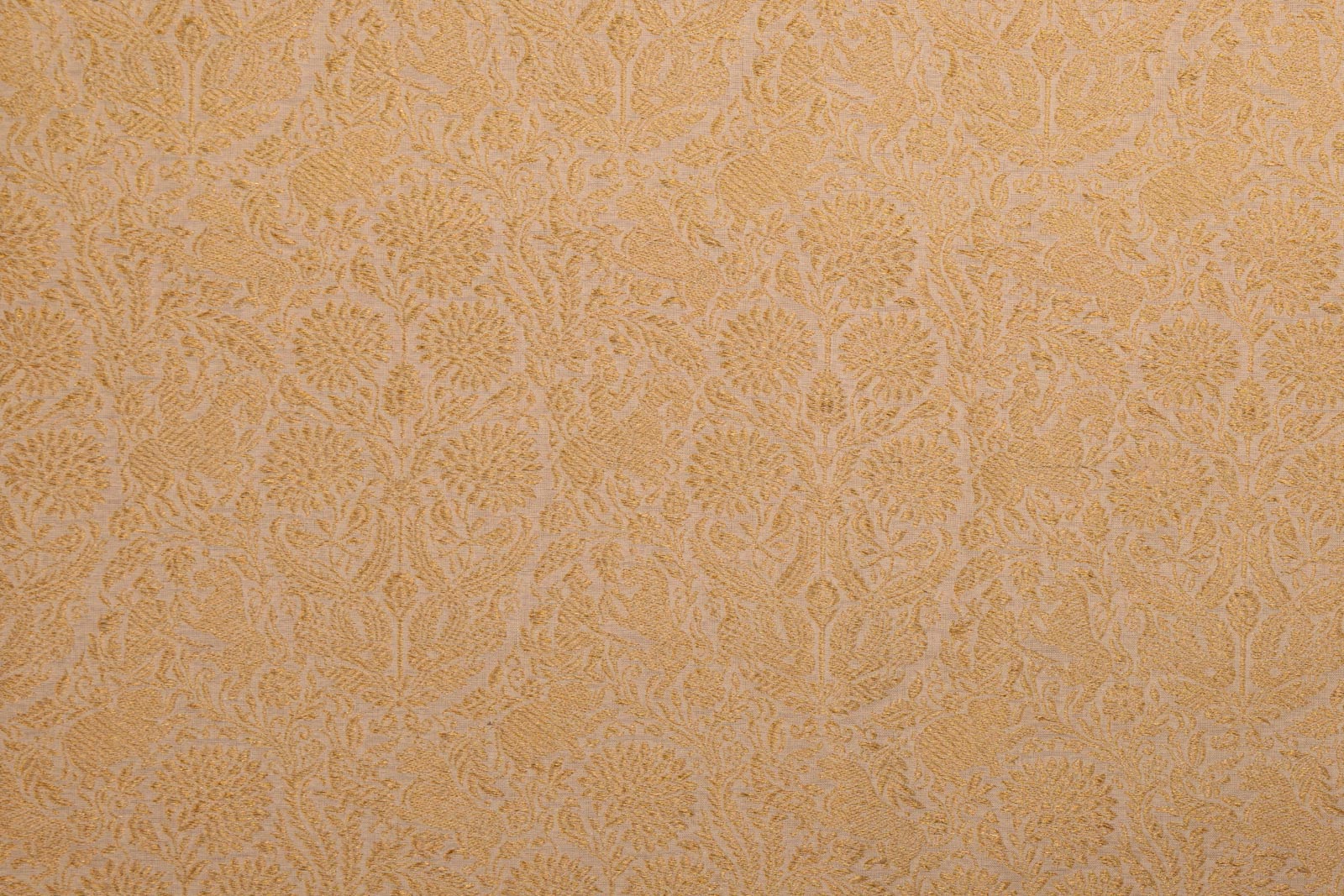 Off-White Handwoven Banarasi Silk Fabric