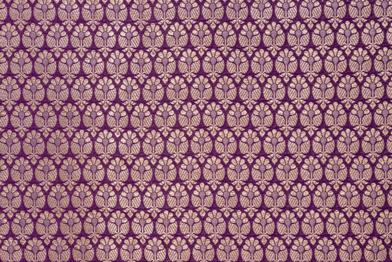 Purple Handwoven Banarasi Brocade Fabric