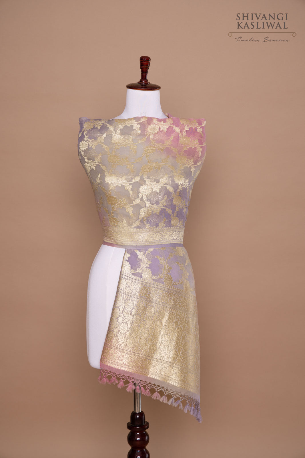 Multicolor Handwoven Banarasi Georgette Dupatta