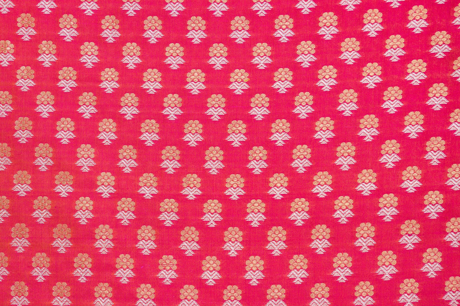 Pink Dual Tone Handwoven Banarasi Silk Fabric