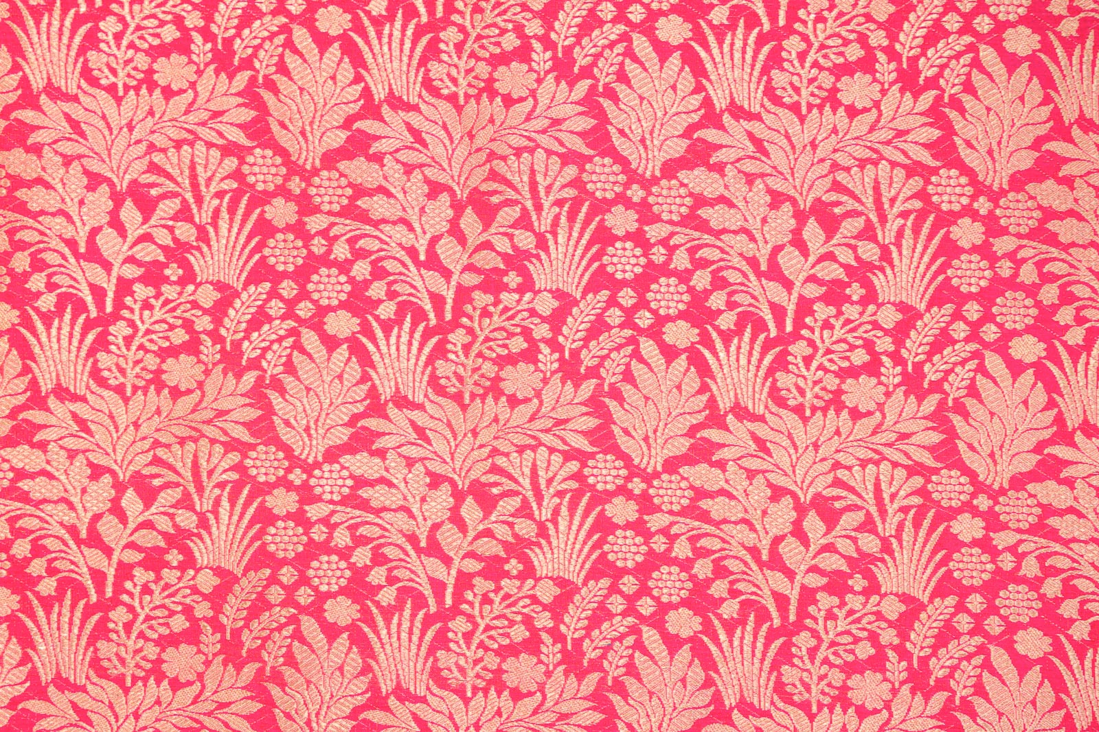 Pink Orange Handwoven Silk Fabric