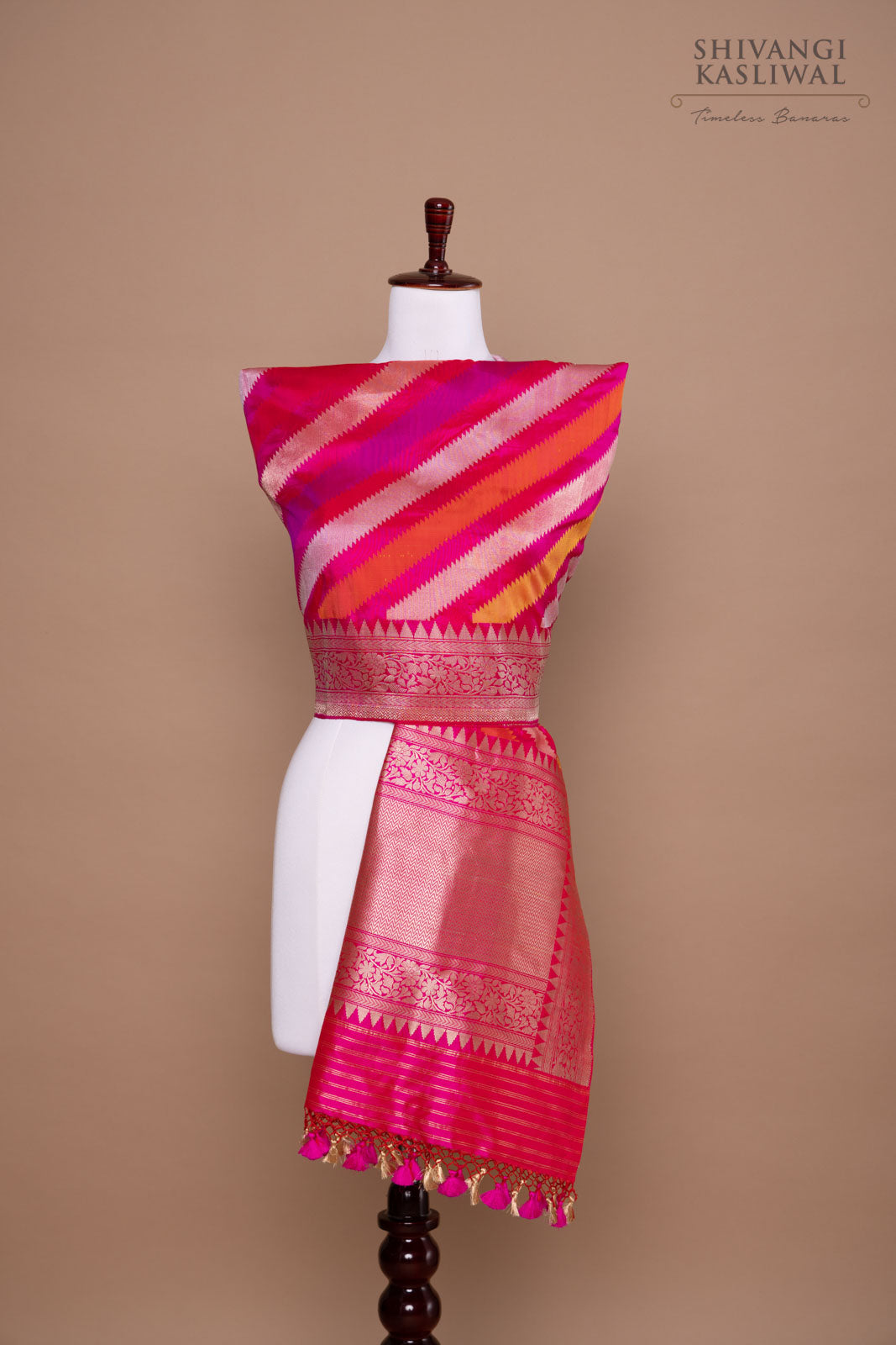 Multicolor Rangkat Handwoven Banarasi Kadhua Silk Dupatta
