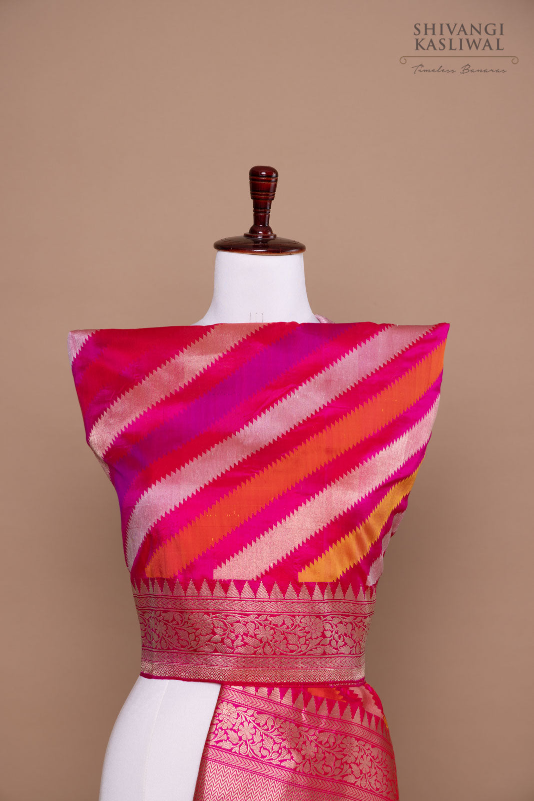 Multicolor Rangkat Handwoven Banarasi Kadhua Silk Dupatta