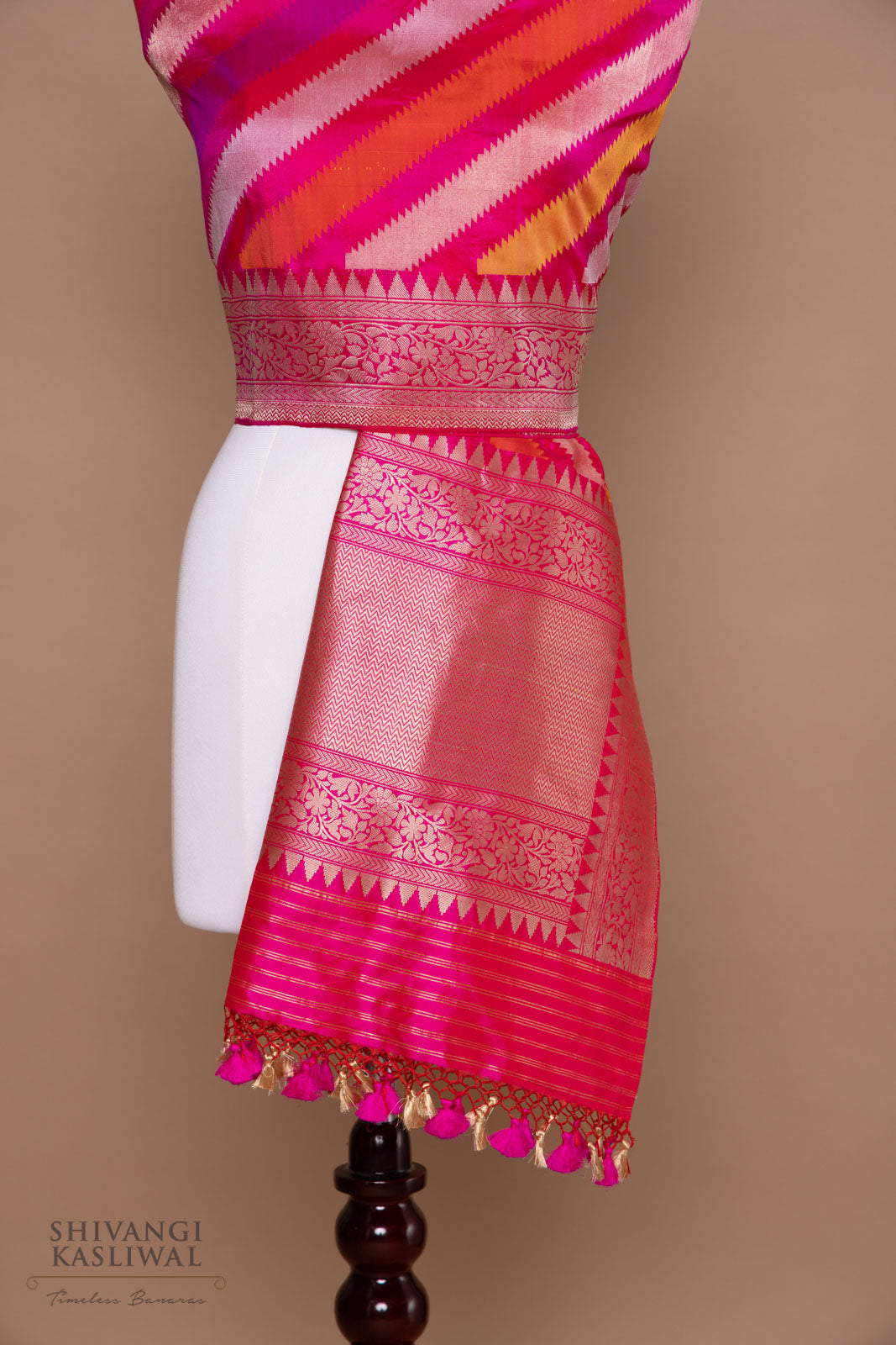 Multicolor Rangkat Handwoven Banarasi Kadhua Silk Dupatta
