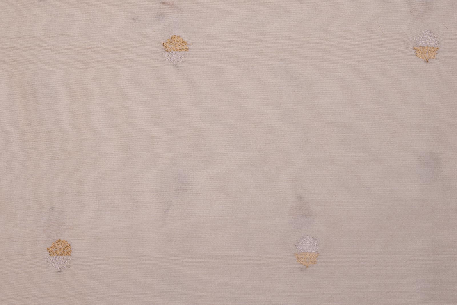 Off-White Handwoven Banarasi Chiniya Silk Fabric