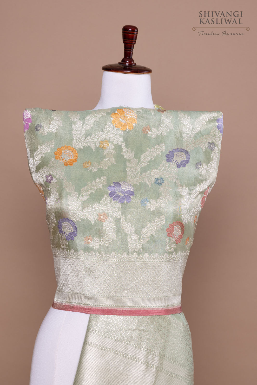 Pista Green Handwoven Banarasi Kadhua Tissue Silk Dupatta