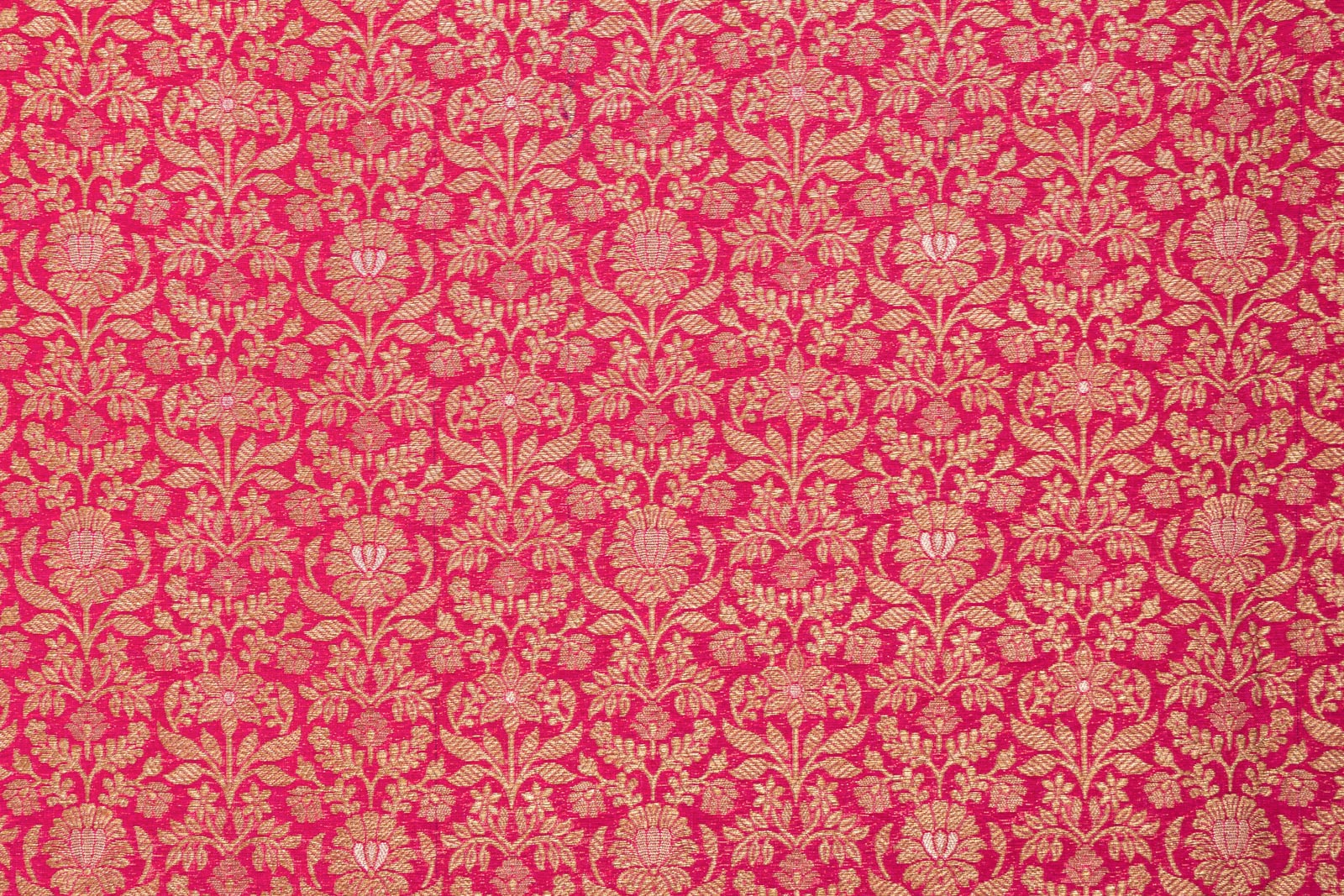 Fuchsia Pink Handwoven Banarasi Brocade Fabric