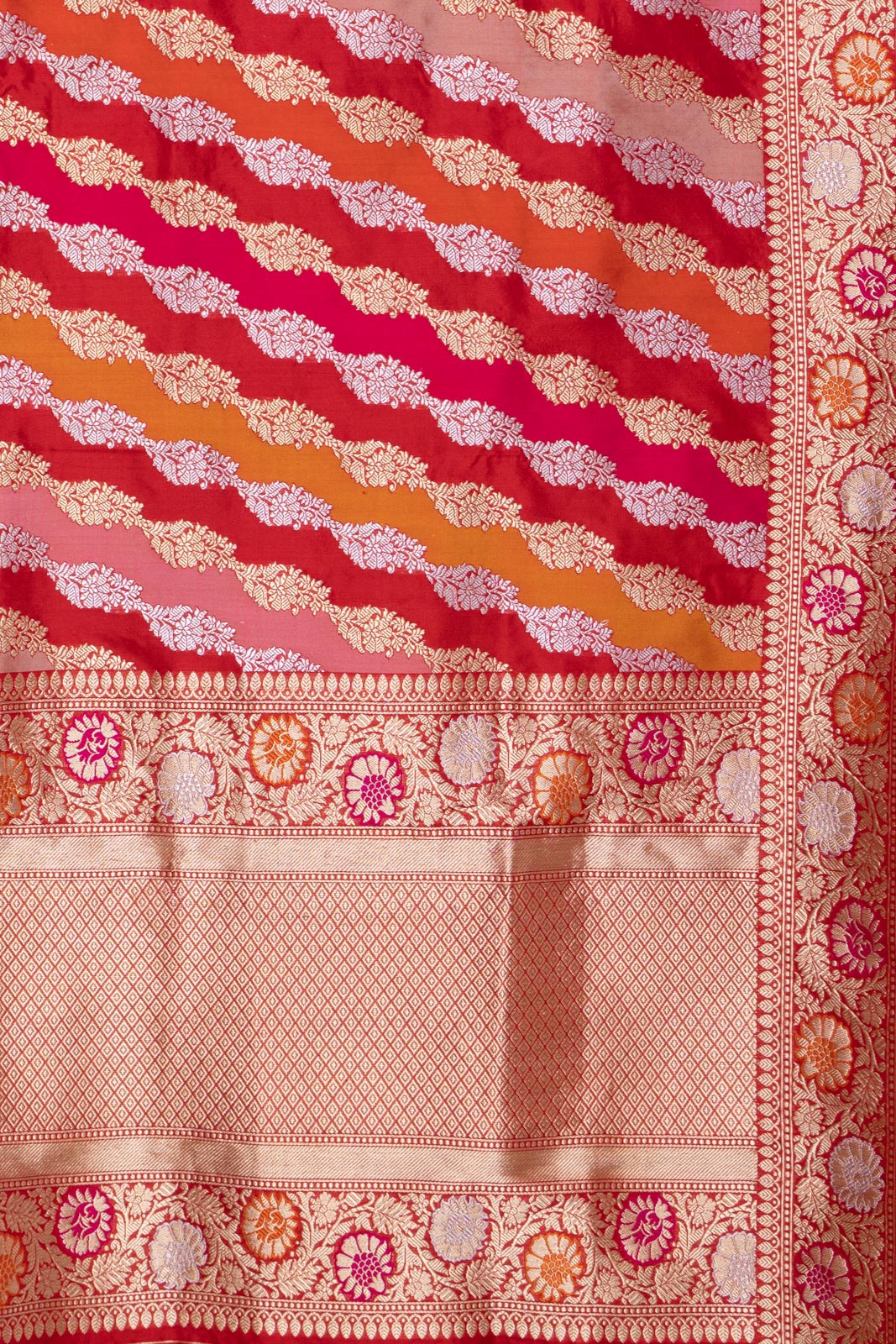 Multicolor Rangkat Handwoven Banarasi Kadhua Silk Dupatta