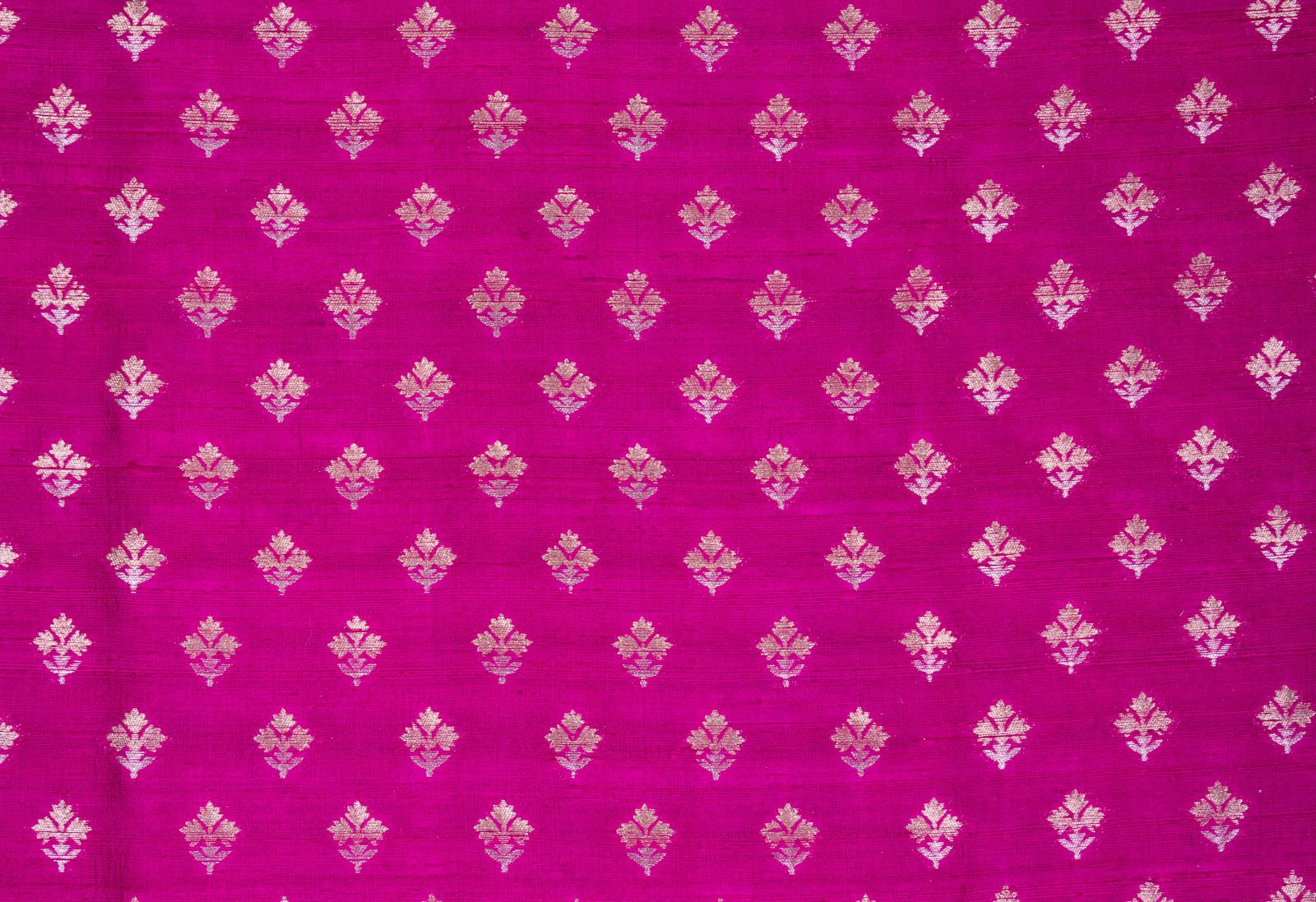Magenta Pink Handwoven Banarasi Raw Silk Fabric