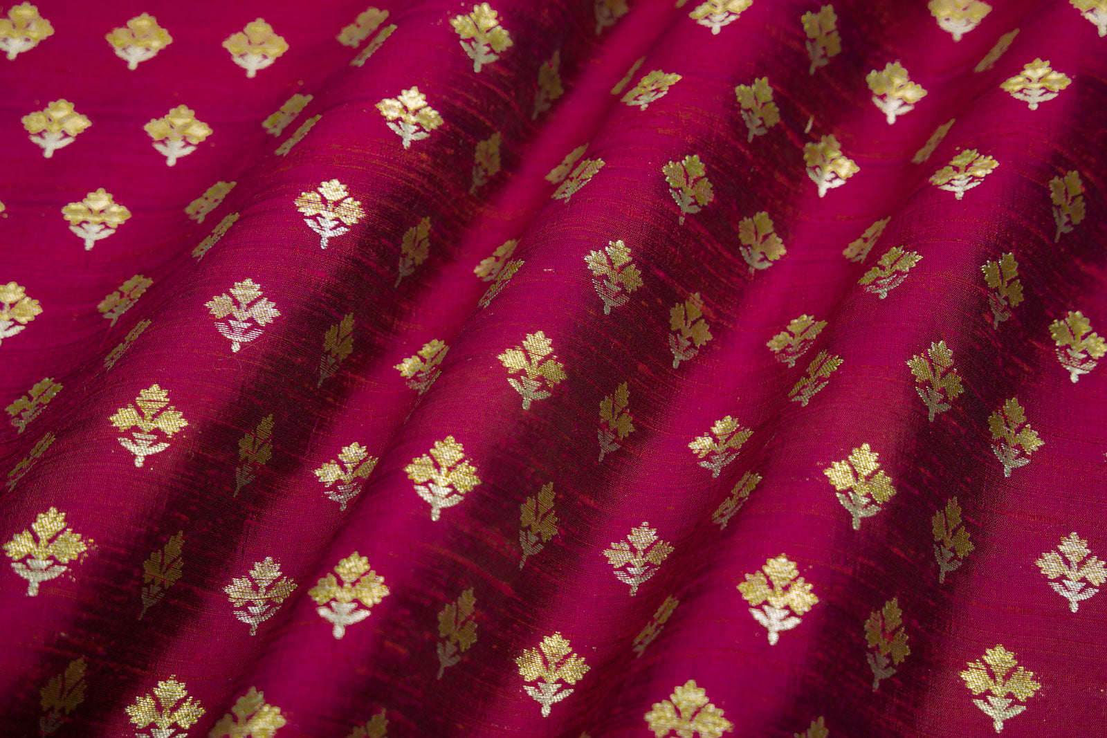 Wine Handwoven Banarasi Raw Silk Fabric