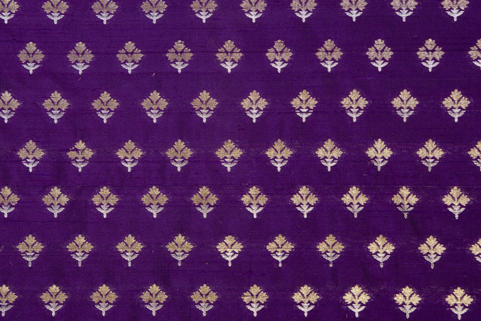 Purple Handwoven Banarasi Raw Silk Fabric
