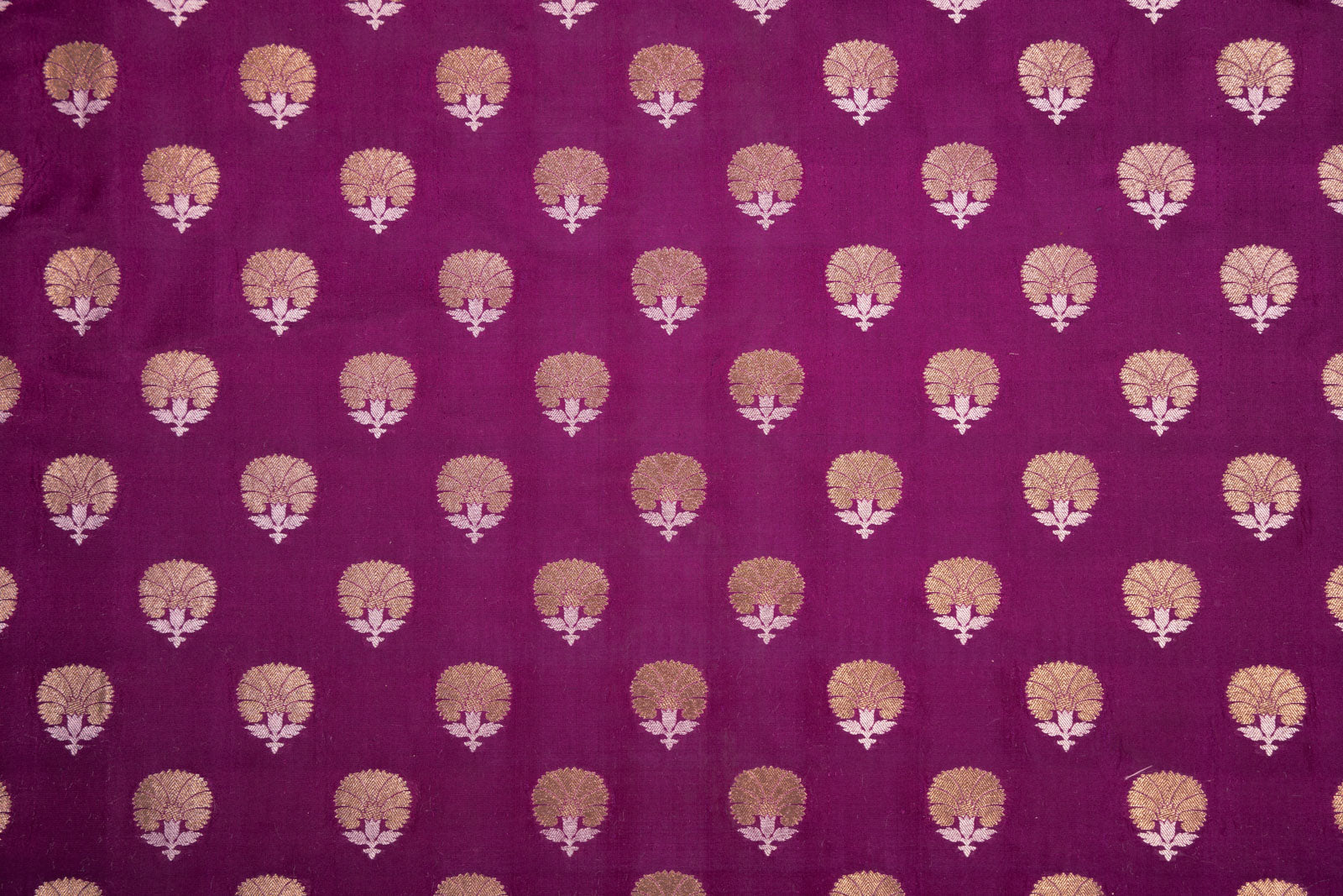 Magenta Pink Handwoven Banarasi Silk Fabric