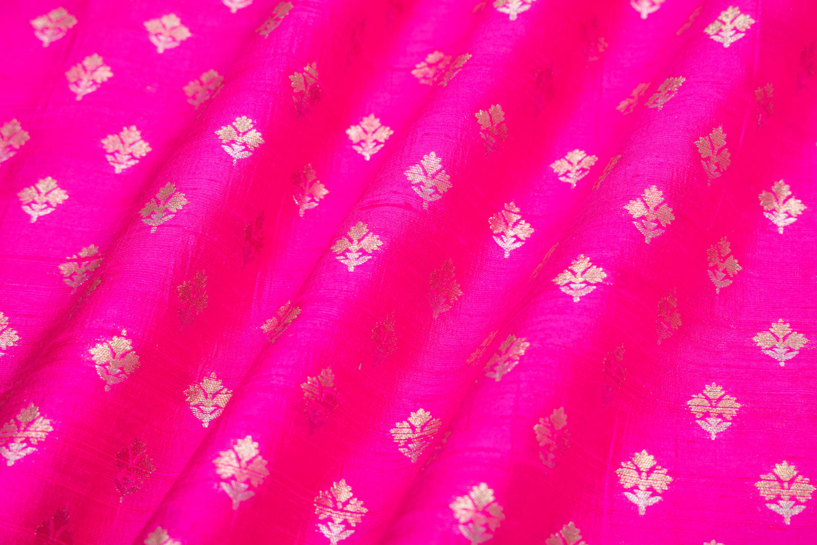 Rani Pink Handwoven Banarasi Raw Silk Fabric