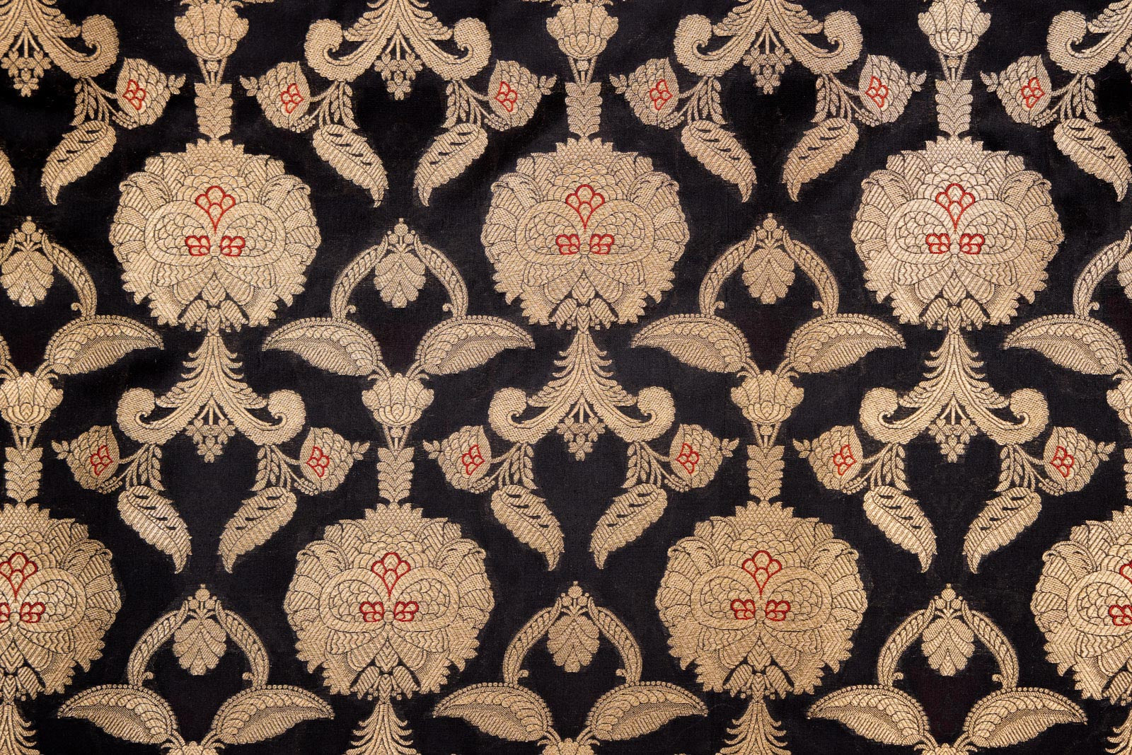 Black Handwoven Banarasi Silk Fabric