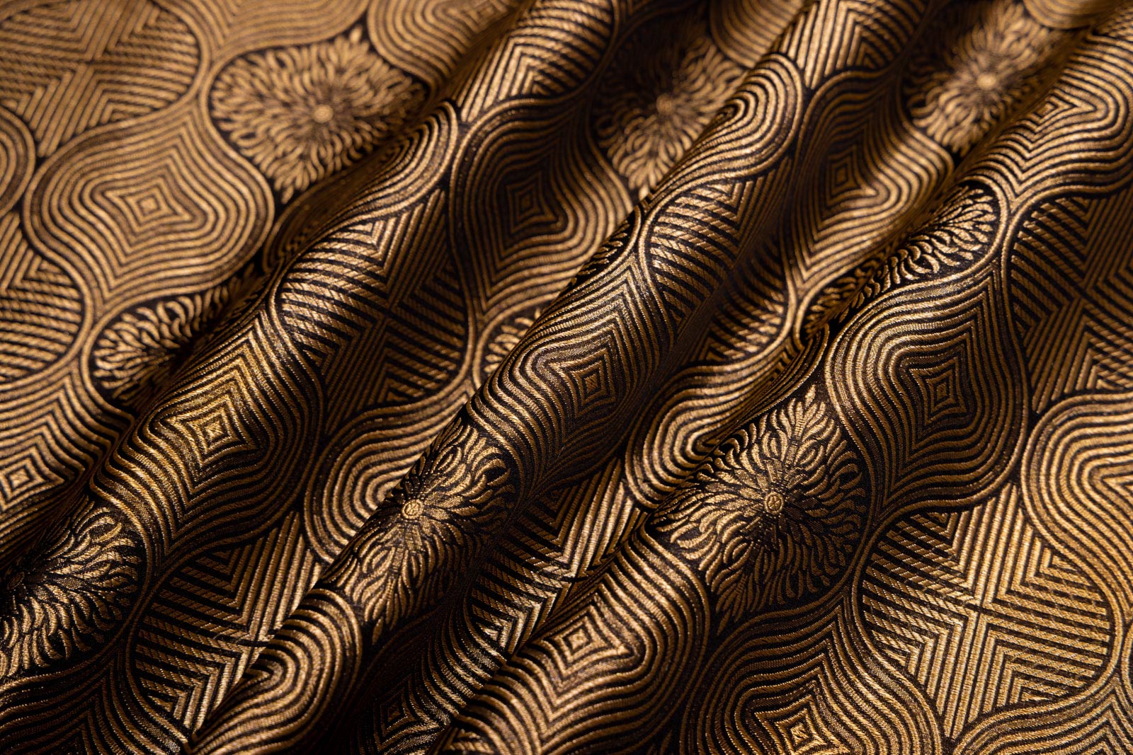 Black Handwoven Banarasi Brocade Fabric