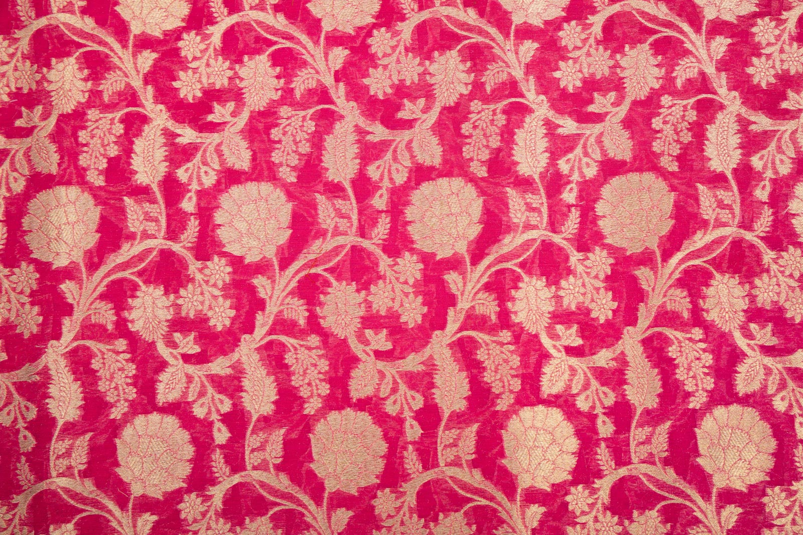 Pink Handwoven Banarasi Cotton Fabric