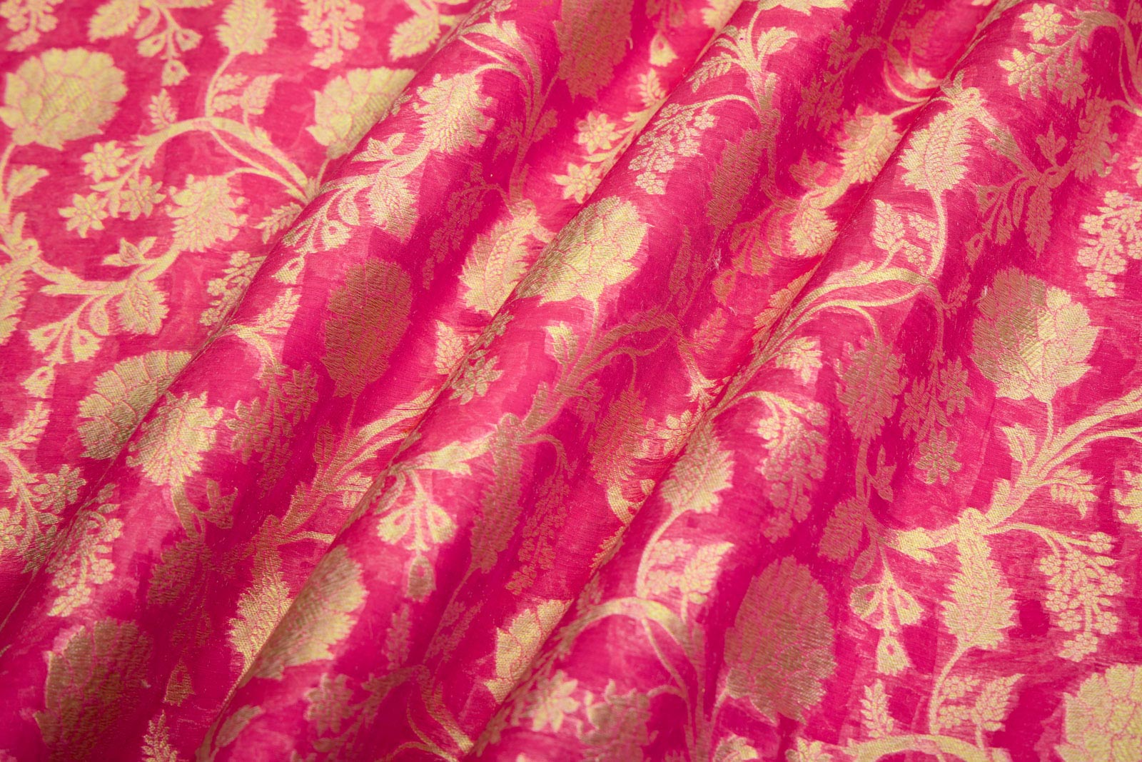 Pink Handwoven Banarasi Cotton Fabric