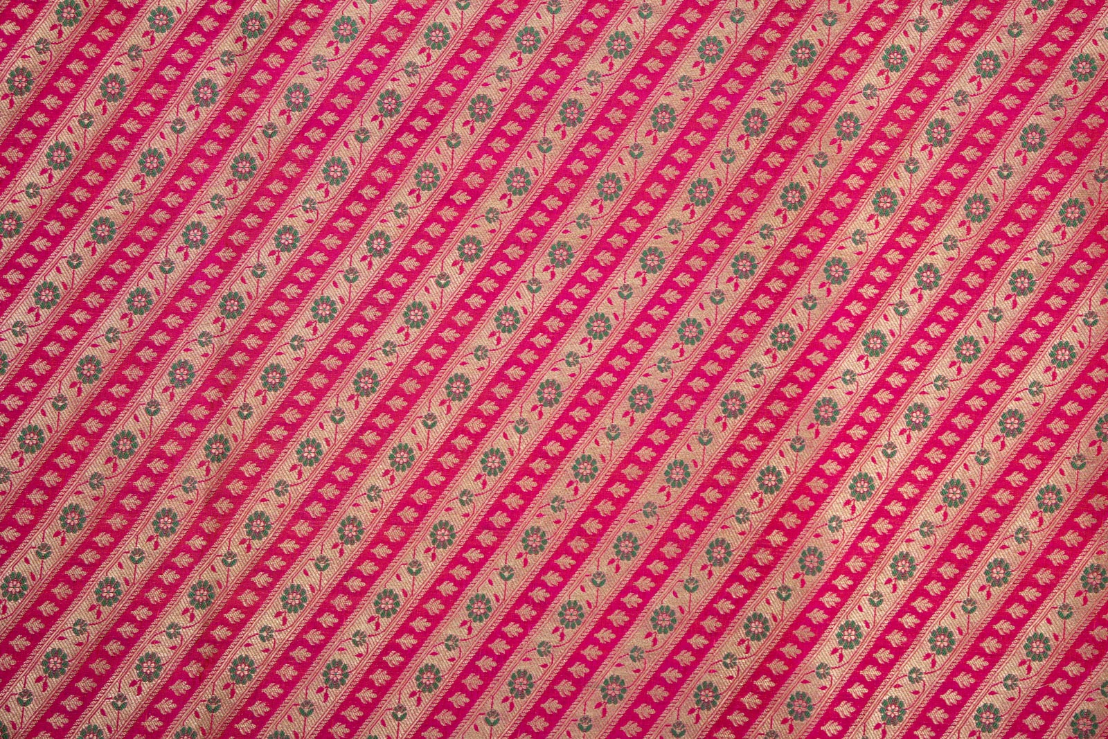 Pink Dual Tone Handwoven Banarasi Silk Fabric
