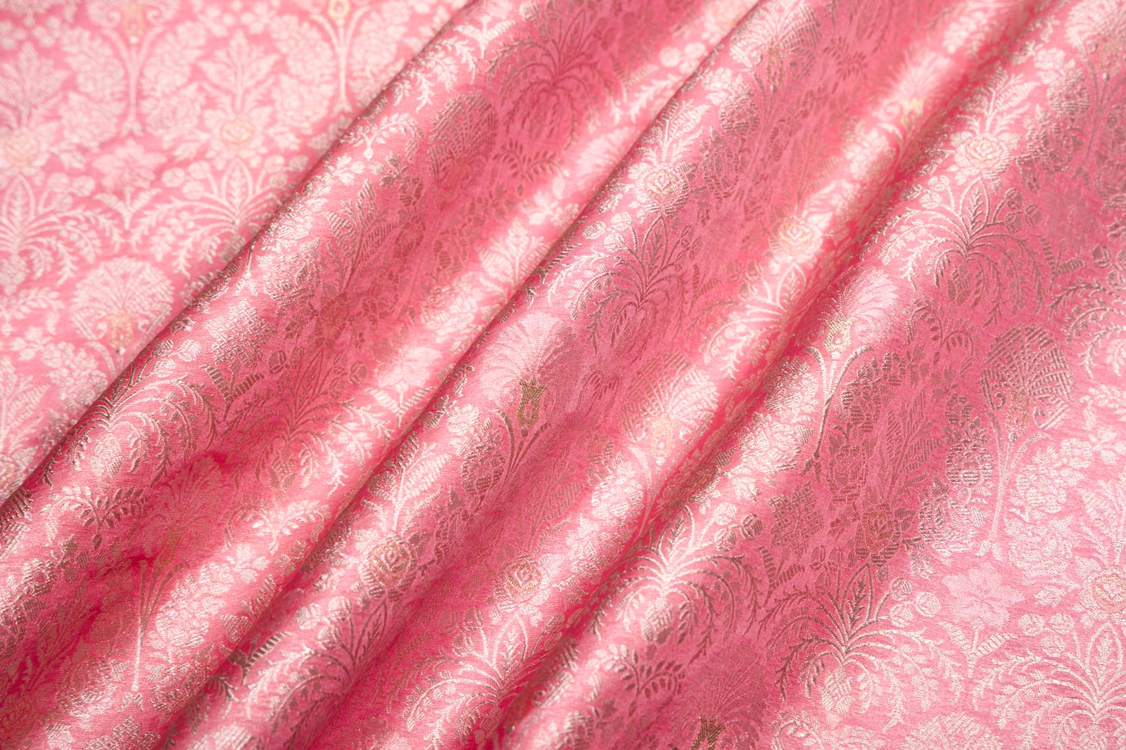 Pink Handwoven Banarasi Brocade Fabric