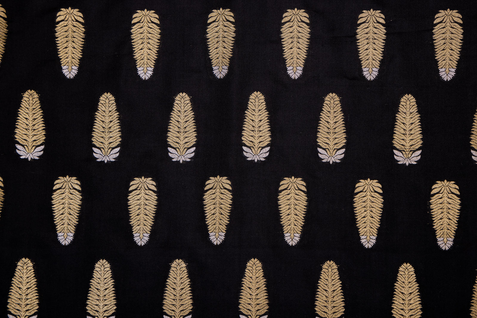 Black Handwoven Banarasi Silk Fabric