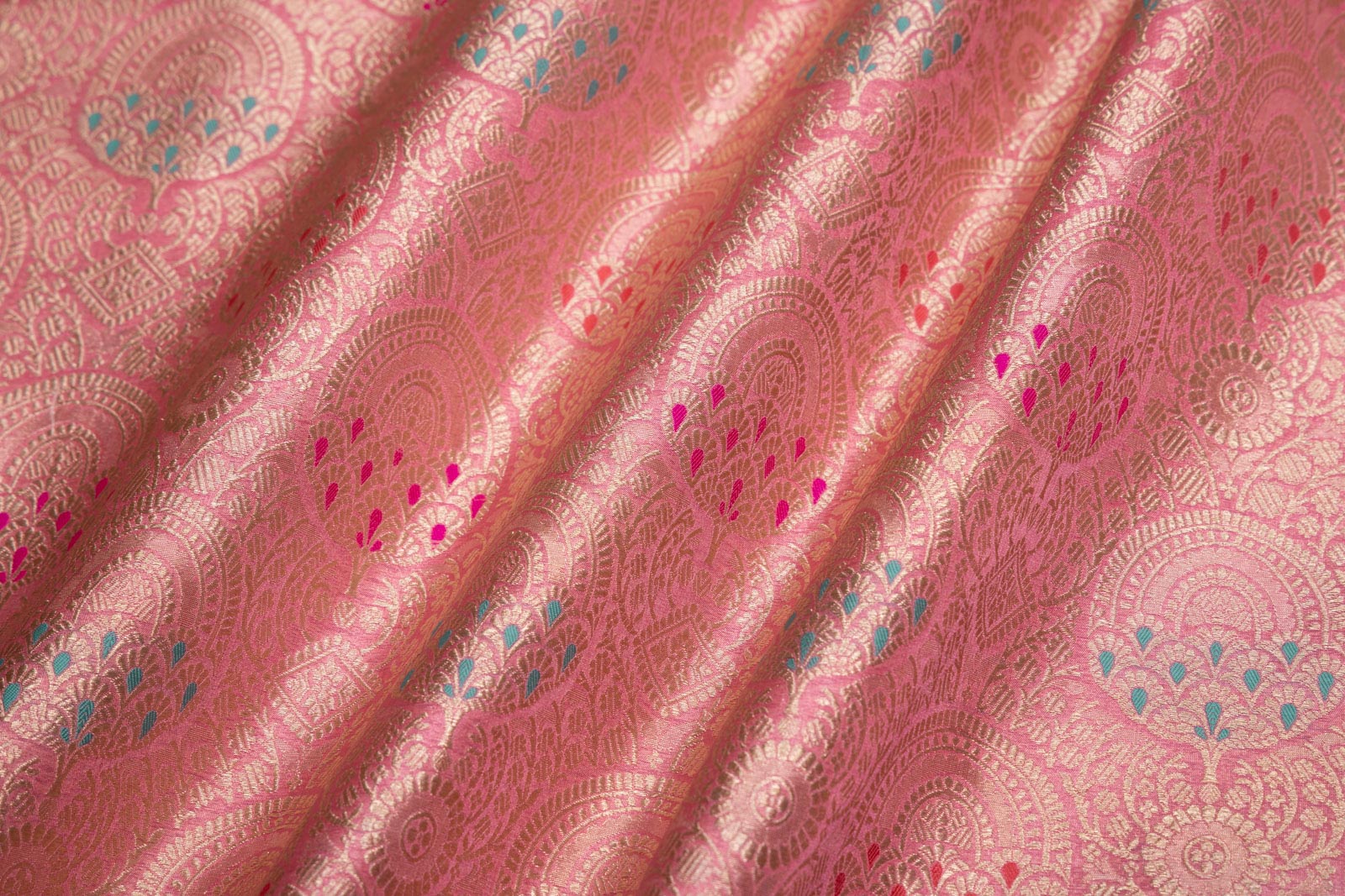 Baby Pink  Handwoven Banarasi Brocade Fabric