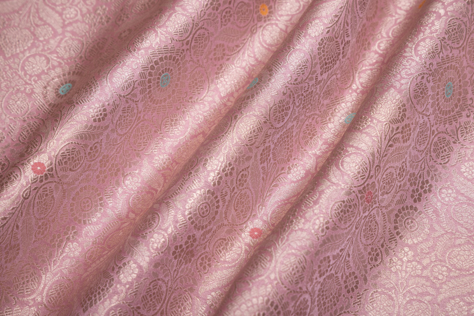 Baby Pink  Handwoven Banarasi Brocade Fabric