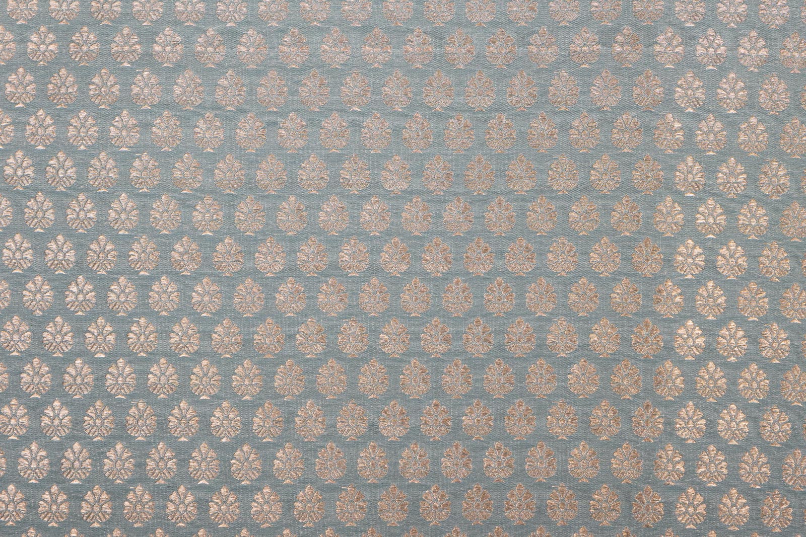 Powder Blue Handwoven Banarasi Brocade Fabric