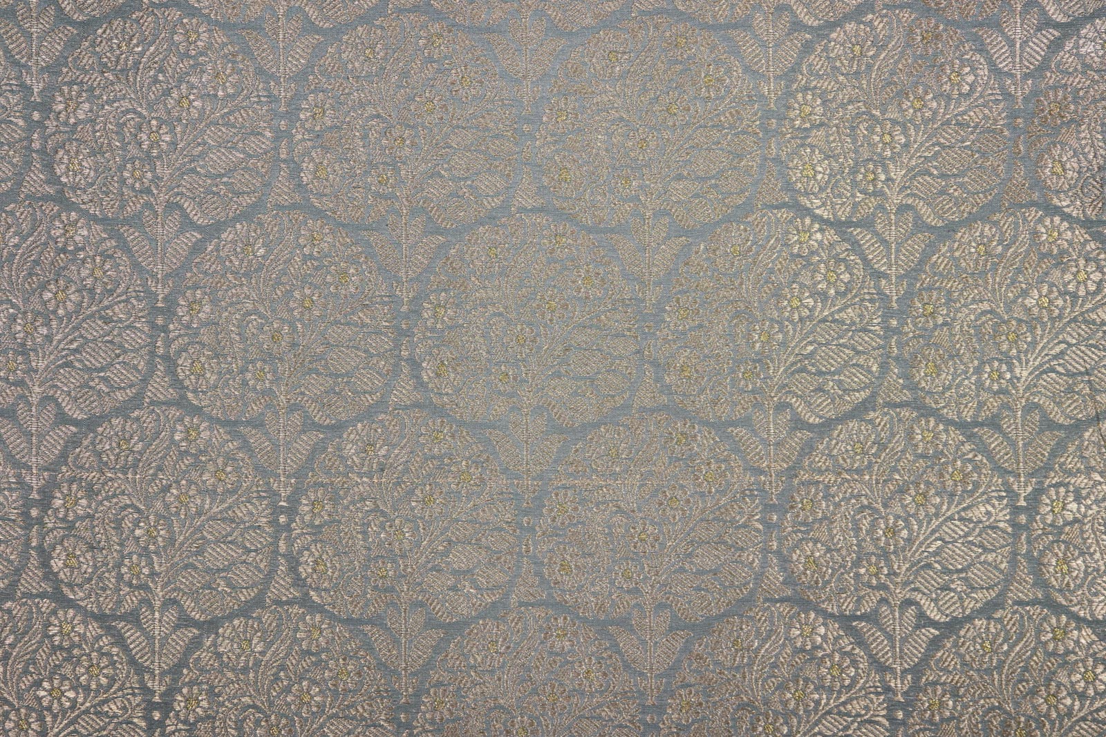 Powder Blue Handwoven Banarasi Brocade Fabric