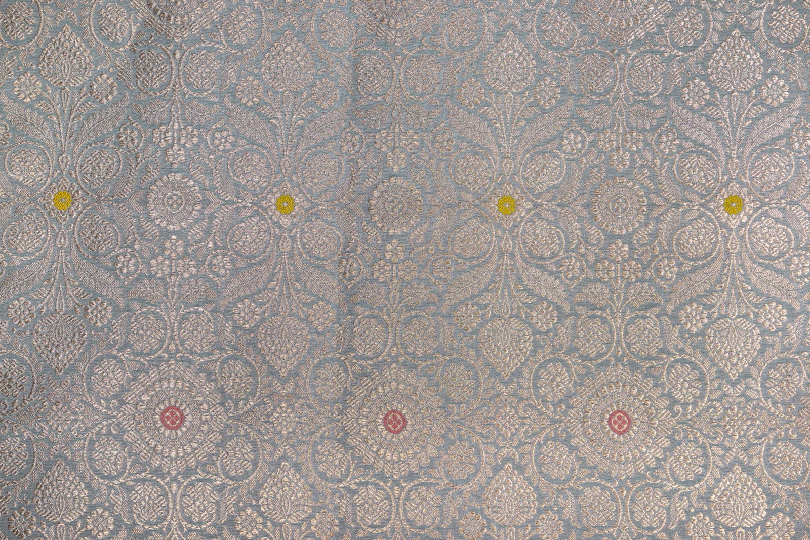 Powder Blue  Handwoven Banarasi Brocade Fabric