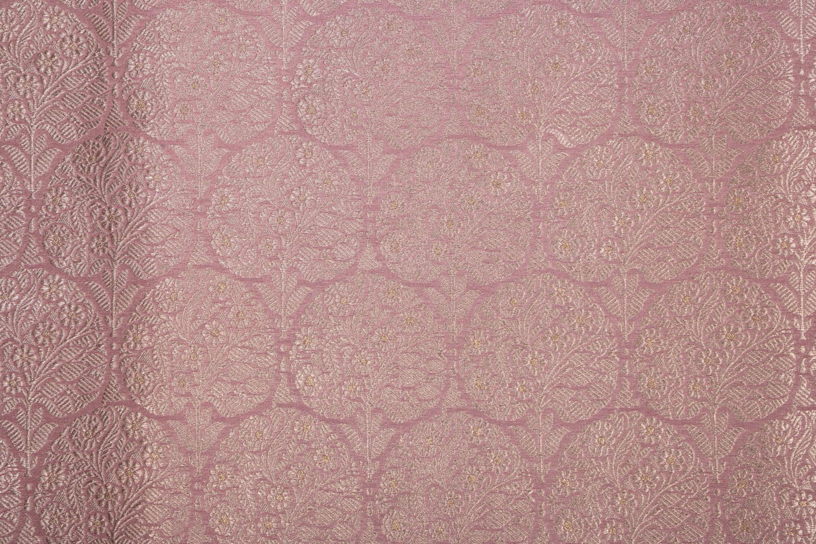 Baby Pink Handwoven Banarasi Brocade Fabric