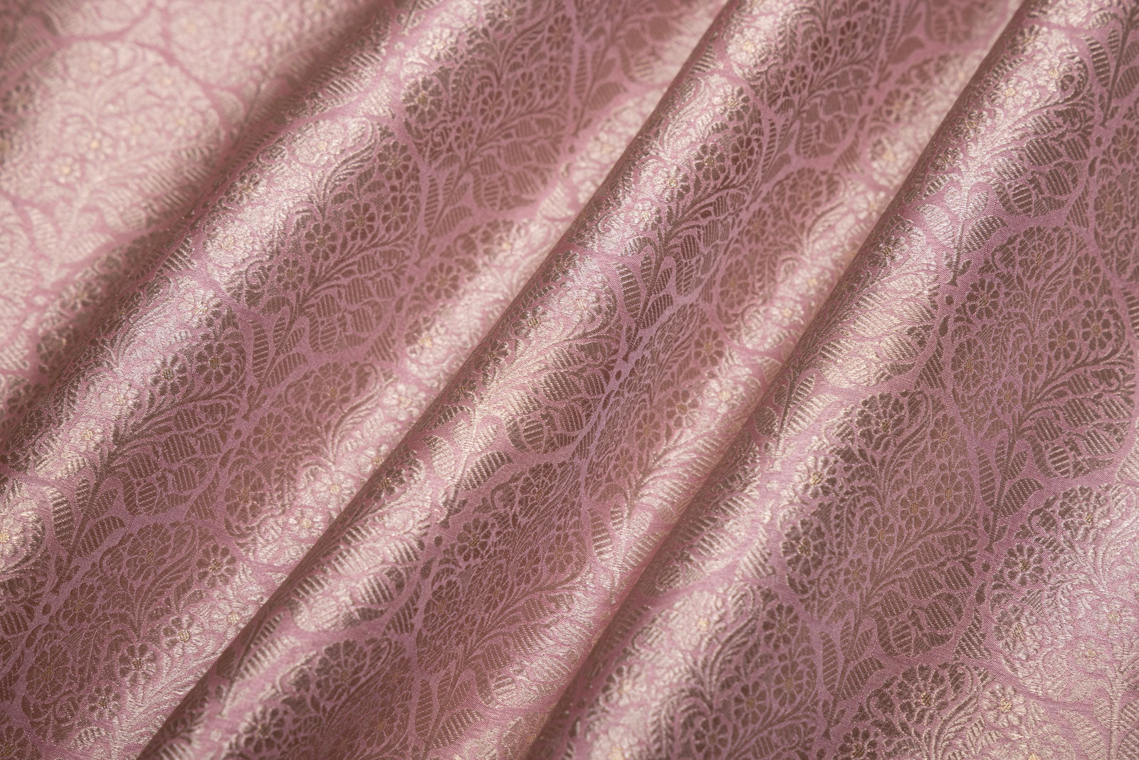 Baby Pink Handwoven Banarasi Brocade Fabric