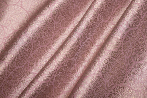 Baby Pink Handwoven Banarasi Brocade Fabric