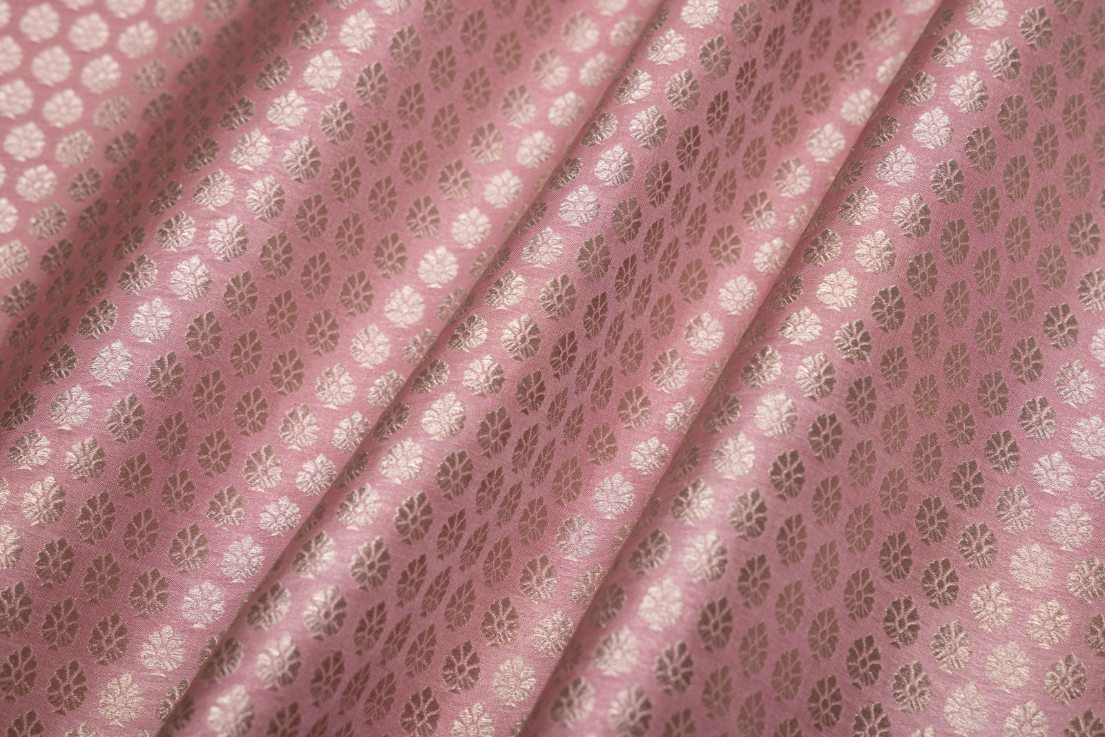 Baby Pink Handwoven Banarasi Brocade Fabric