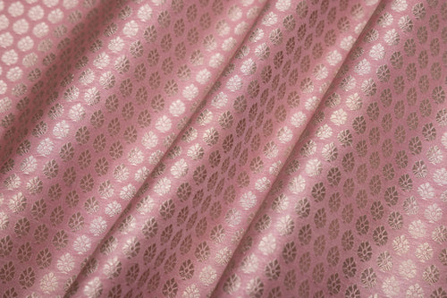 Baby Pink Handwoven Banarasi Brocade Fabric