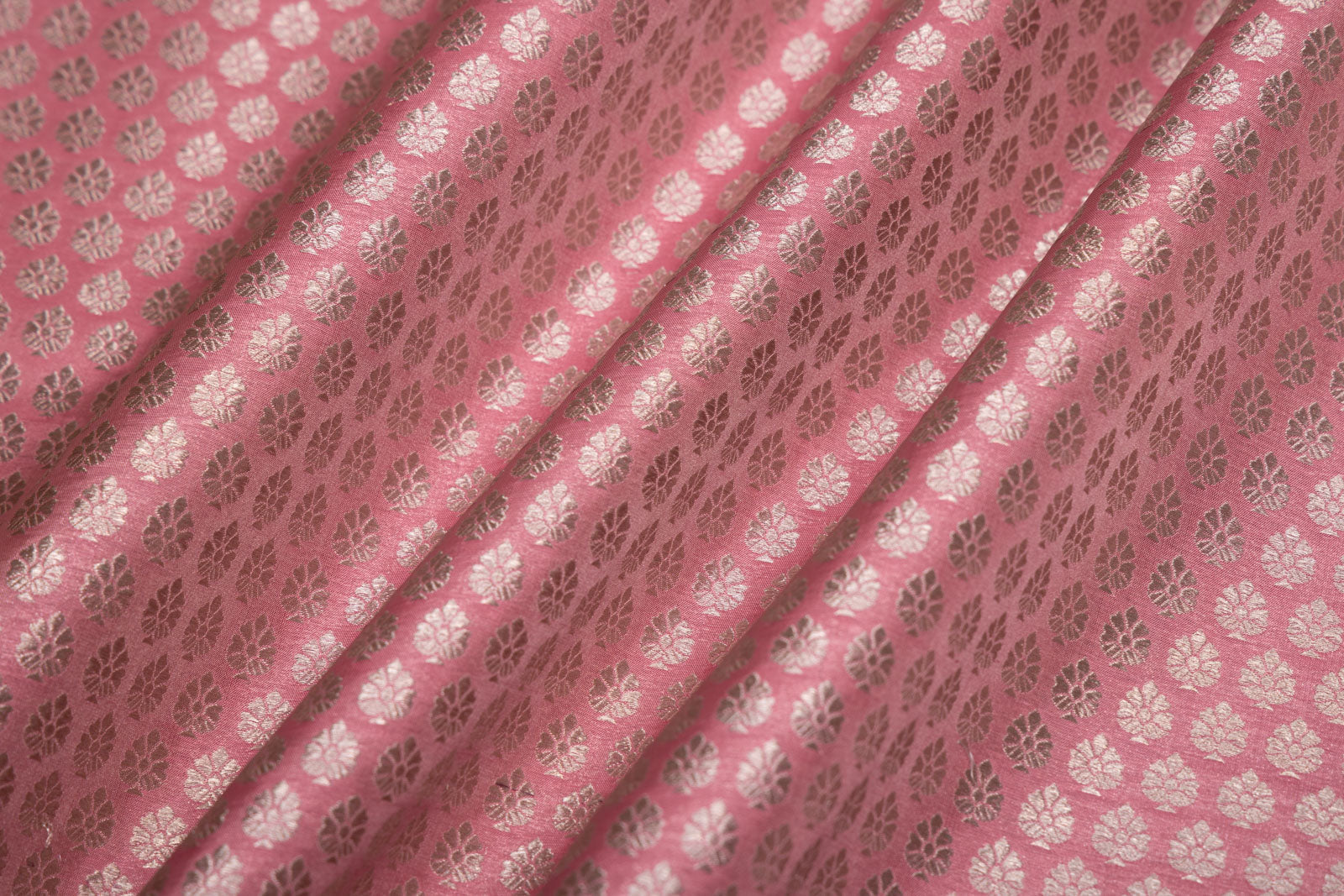 Pink Handwoven Banarasi Brocade Fabric