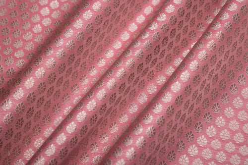 Pink Handwoven Banarasi Brocade Fabric